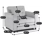 SOLOR szürke kordbársony dönthető fotel