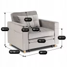 SOLOR szürke bársony dönthető fotel