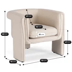 GALA krémszínű fotel