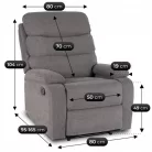 KOBE dönthető fotel, szürke szövet