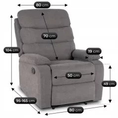 KOBE dönthető fotel, szürke szövet