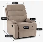 KOBE bézs bársony dönthető fotel