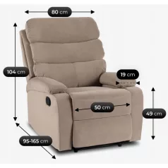 KOBE bézs bársony dönthető fotel