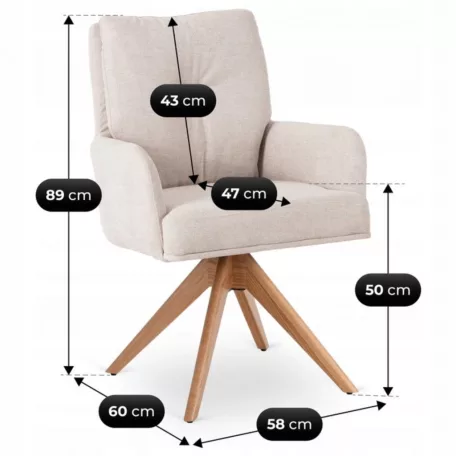 BIANCO bézs forgószék