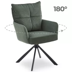 CITY zöld kordbársony forgószék