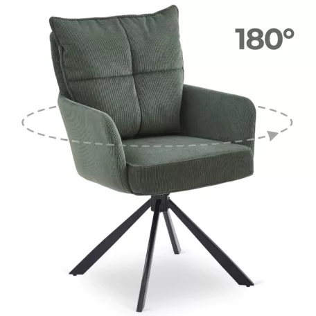 CITY zöld kordbársony forgószék