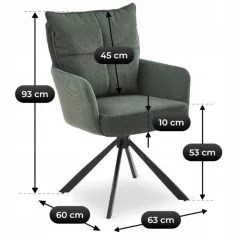 CITY zöld kordbársony forgószék