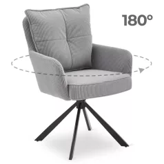 CITY forgószék szürke kordbársony