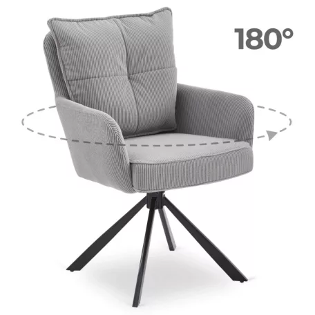 CITY forgószék szürke kordbársony