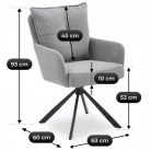 CITY forgószék szürke kordbársony