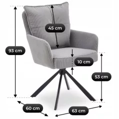 CITY forgószék szürke kordbársony