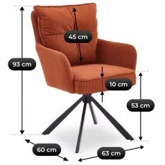 CITY Forgószék Gyömbér Kordbársony