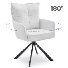 CITY krémszínű kordbársony forgószék