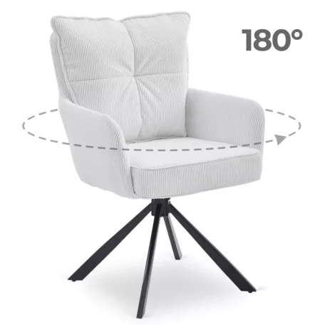 CITY krémszínű kordbársony forgószék