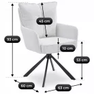 CITY krémszínű kordbársony forgószék