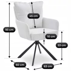 CITY krémszínű kordbársony forgószék