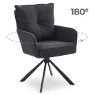 CITY Forgószék Fekete Kordbársony