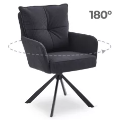 CITY Forgószék Fekete Kordbársony