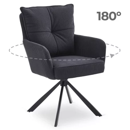 CITY Forgószék Fekete Kordbársony