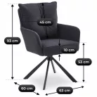 CITY Forgószék Fekete Kordbársony