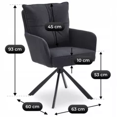 CITY Forgószék Fekete Kordbársony