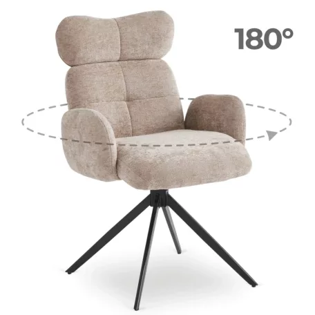 ALVARO bézs színű, boucle forgószék nappaliba