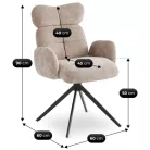 ALVARO bézs színű, boucle forgószék nappaliba