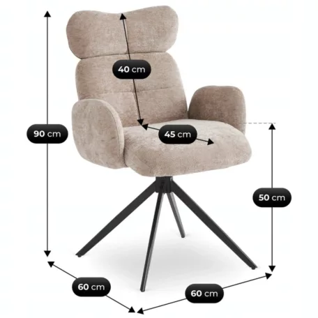 ALVARO bézs színű, boucle forgószék nappaliba