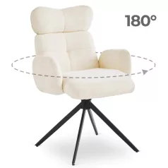 ALVARO krémszínű boucle forgószék nappaliba