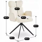 ALVARO krémszínű boucle forgószék nappaliba