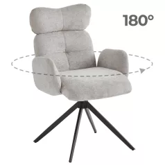 ALVARO szürke boucle forgószék nappaliba