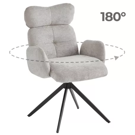 ALVARO szürke boucle forgószék nappaliba