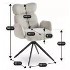 ALVARO szürke boucle forgószék nappaliba