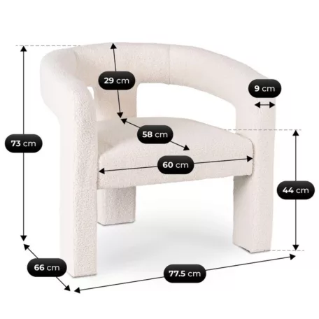 LILLE krémszínű Boucle pihenőfotel