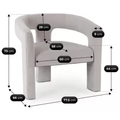 LILLE Szürke Bársony Lounge Fotel