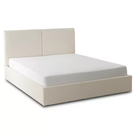 Ágy 140x200 MARSEILLA tárolóval Krémszínű Boucle