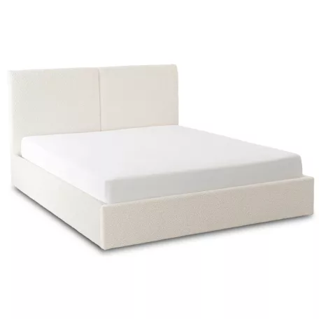 Ágy 160x200 MARSEILLA tárolóval Krémszínű Boucle