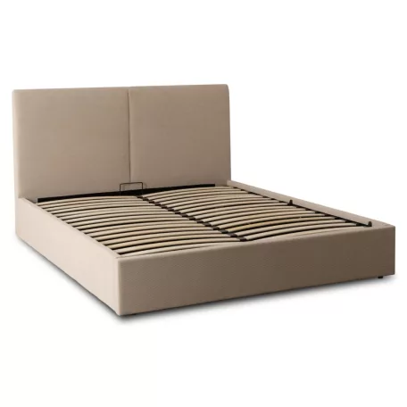 Ágy 160x200 MARSYLIA tárolóval bézs kordbársony
