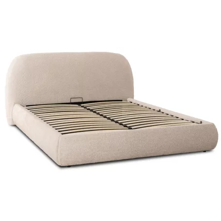 ROSSO ágy 160x200 bézs színű boucle tárolóval