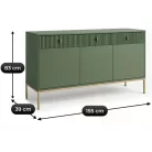 MARCOS Fiókos Komód 155 cm Zöld