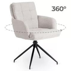 AKITA szürke kordbársony forgószék