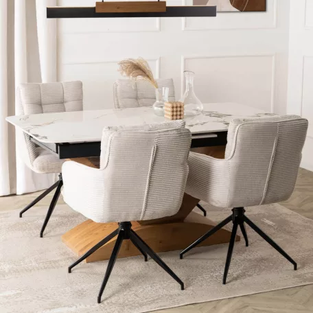 AKITA szürke kordbársony forgószék