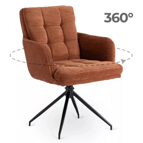 AKITA forgószék piros kordbársony