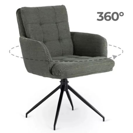 AKITA zöld kordbársony forgószék