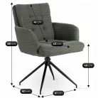 AKITA zöld kordbársony forgószék