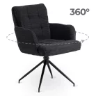 AKITA fekete kordbársony forgószék