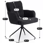 AKITA fekete kordbársony forgószék