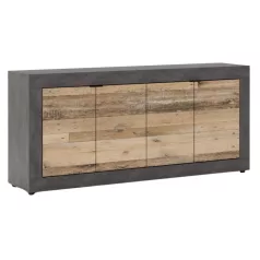 BLAGO Fiókos Komód 180 cm Nyers Tölgy/Fekete