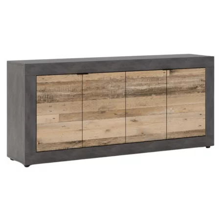 BLAGO Fiókos Komód 180 cm Nyers Tölgy/Fekete