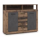 BLAGO MIDI B Fiókos Komód 119,5 cm Sötét Tölgy/Fekete